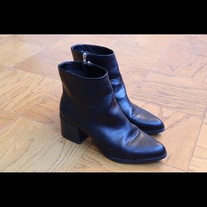 Black booties gently worn